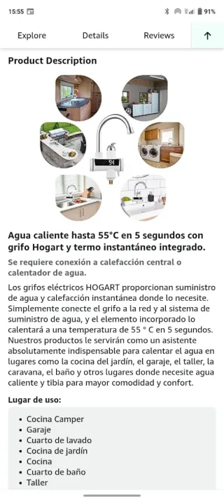 Calentador de agua instantáneo HOGART