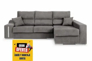 Sofá Chaiselongue Gris Tela
