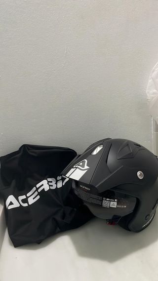 Casco Acerbis Negro y Blanco Enduro/Motocross