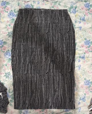 Conjunto Top y Falda Negro Escarchado