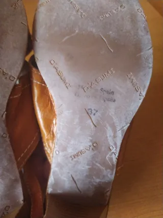 Sandalias D'Asumi. Piel Talla 37 Tacón