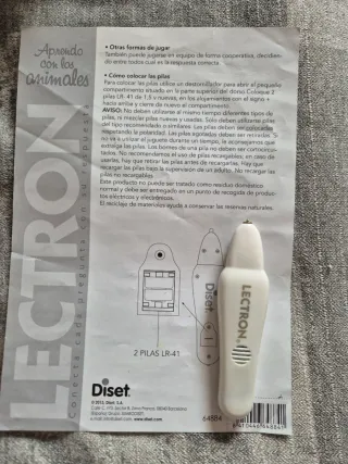 Juego Lectron Animales +2 Años Diset