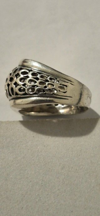 Sortija vintage de oro blanco 333