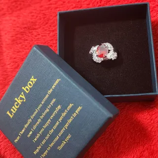 Anillo Plata Esterlina Piedra Roja