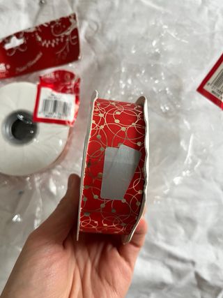 2 Nastri Decorativi Rossi e Oro