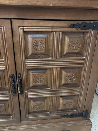 Mueble Taquillon Entrada Madera y Mármol