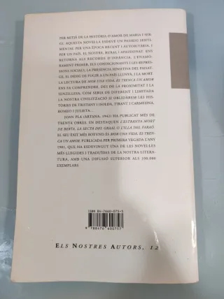 Libro Mor una vida, es trenca un amor