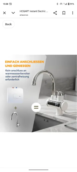 Grifo Calentador Agua Instantáneo HOGART