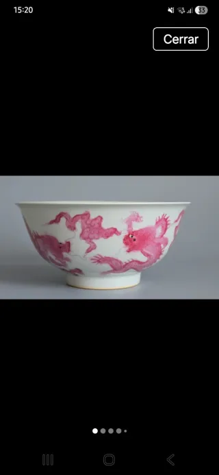 Cuenco chino dragón rosa