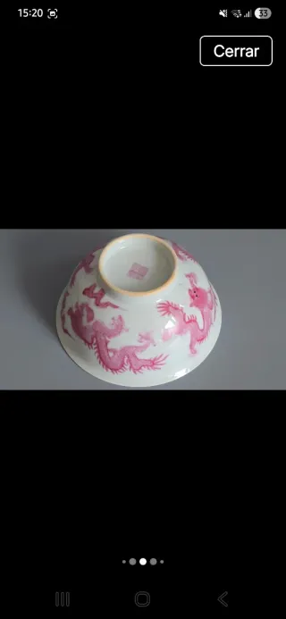 Cuenco chino dragón rosa
