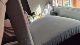 Sofá cama gris tela