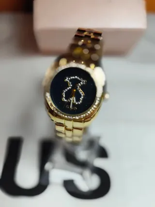 Reloj Tous Oso Circonitas Negro Dorado