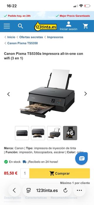 Impresora Canon TS5350a Gris