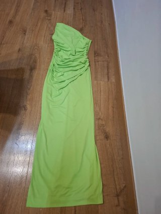 Vestido largo fiesta Juan Bernal Verde Manzana T.S