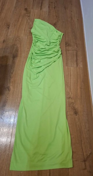 Vestido largo fiesta Juan Bernal Verde Manzana T.S