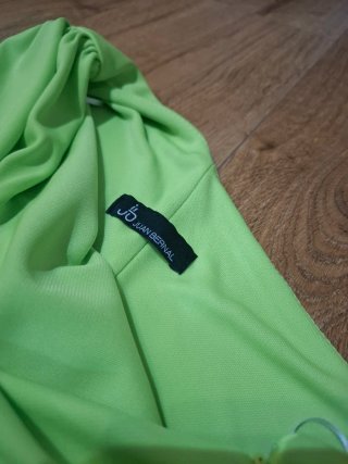 Vestido largo fiesta Juan Bernal Verde Manzana T.S
