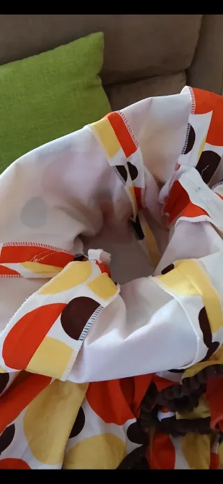 Vestido Flamenco Lunares Naranja y Amarillo