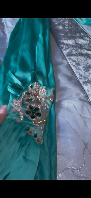 Vestido Gitano Verde y Dorado