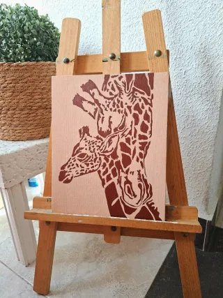 NUEVO Lienzo pintado a mano. 22x27cm