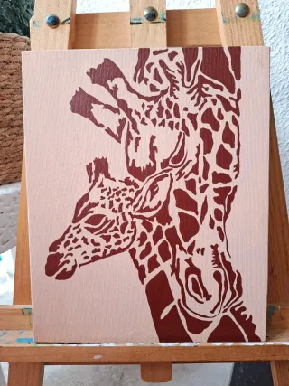 NUEVO Lienzo pintado a mano. 22x27cm