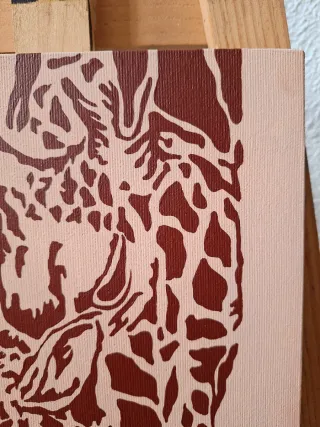 NUEVO Lienzo pintado a mano. 22x27cm