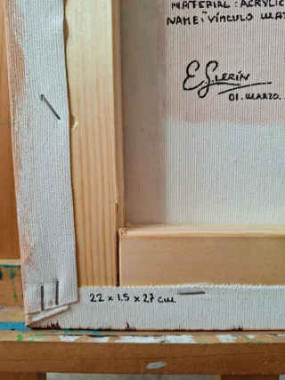 NUEVO Lienzo pintado a mano. 22x27cm