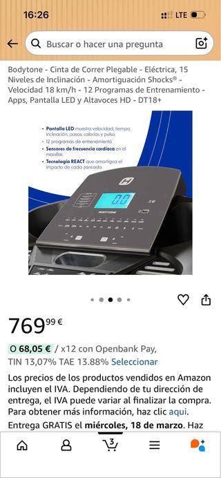 Cinta de Correr Bodytone