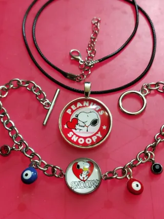 Conjunto de Joyería Snoopy abalorios