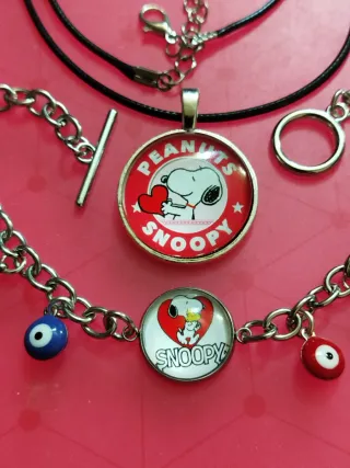 Conjunto de Joyería Snoopy abalorios