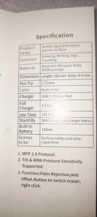 Lápiz Stylus Pen Plata USB-C