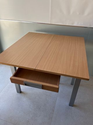 Tavolo da cucina in legno e metallo pieghevole a libro