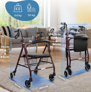 Andador 4 ruedas con frenos