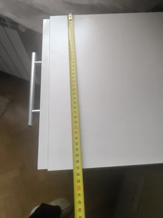 Cómoda blanca 4 cajones cristal