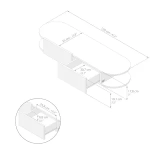 Mueble de entrada blanco con 2 cajones a estrenar.