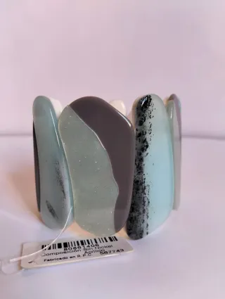 Pulsera VIE OR resina turquesa y beige