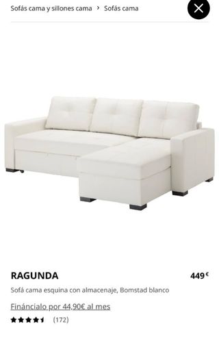 Divano letto 3 posti in pelle Ikea