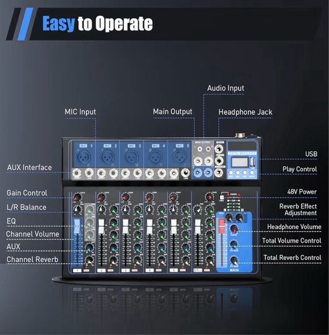 Mesa de mezclas 7 canales