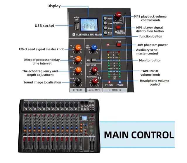 Mesa de mezclas 7 canales