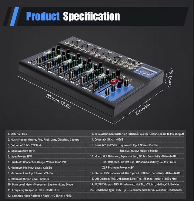Mesa de mezclas 7 canales