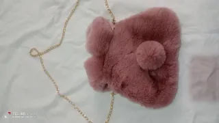 Bolso niña conejo peluche rosa