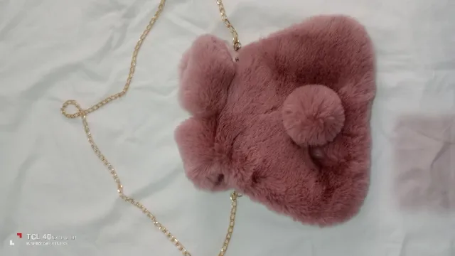 Bolso niña conejo peluche rosa