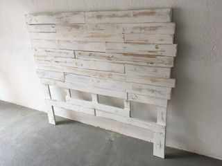 Cabecero Palets 1,35m Madera Blanco Rústico