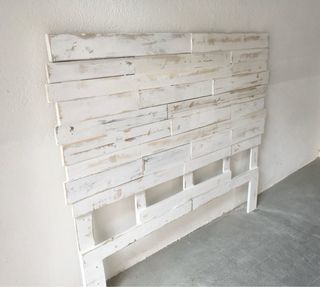 Cabecero Palets 1,35m Madera Blanco Rústico