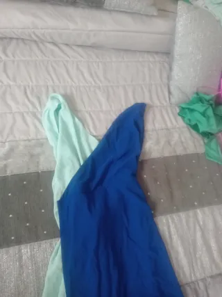 Vestido fiesta azul y verde