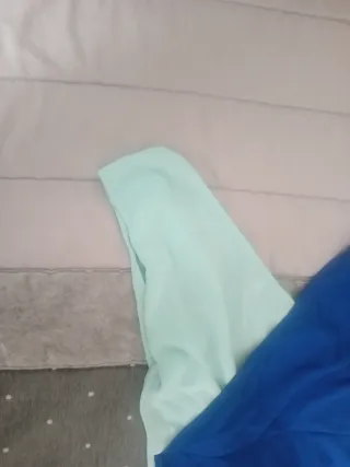 Vestido fiesta azul y verde