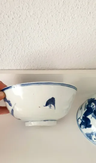 Cuenco chino azul y blanco