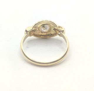 Anillo de oro de 18k circonita, 2.62 g, T-16.