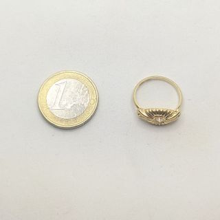 Anillo de oro de 18k circonita, 2.62 g, T-16.