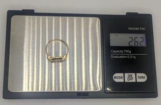 Anillo de oro de 18k circonita, 2.62 g, T-16.