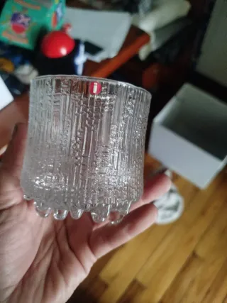 Vaso de cristal vintage Última Thule 1960